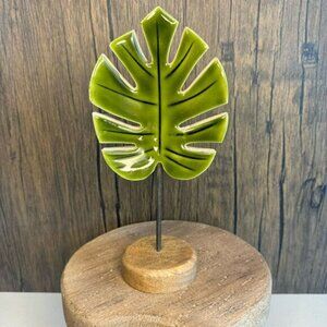 Home Decor Mango Wood Monstera Plant Sitter NEW FAST SHIP